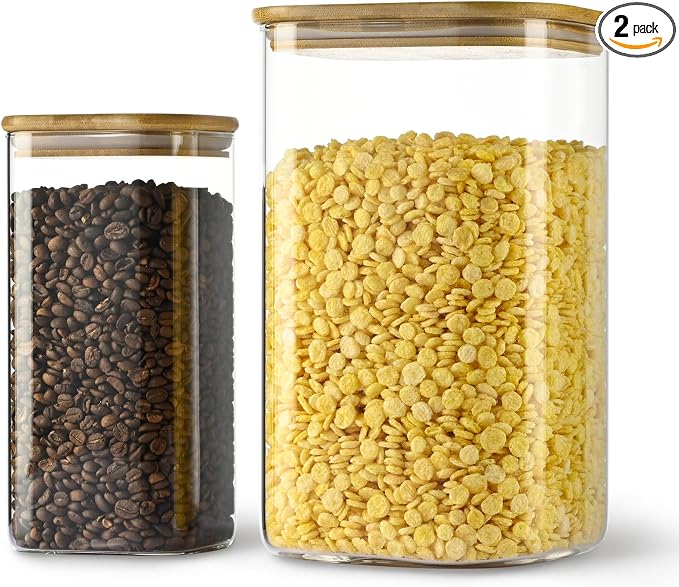 D2scrma 149oz 50oz Airtight Glass Square Storage Canister by Delicatedtoservicecustomer