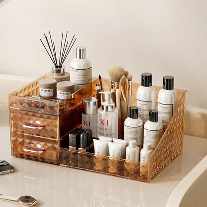 Clear Makeup Organizer for Vanity, Desk Makeup Caddy by KQJS