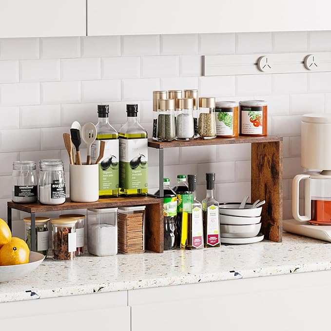 Kitchen Countertop Organizer, Spice Rack Cabinet Organizer Shelf Stackable - Image 3