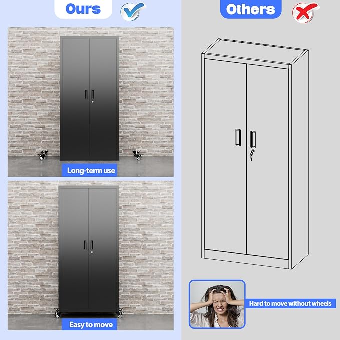 73" H Metal Garage Storage Cabinet - Image 6