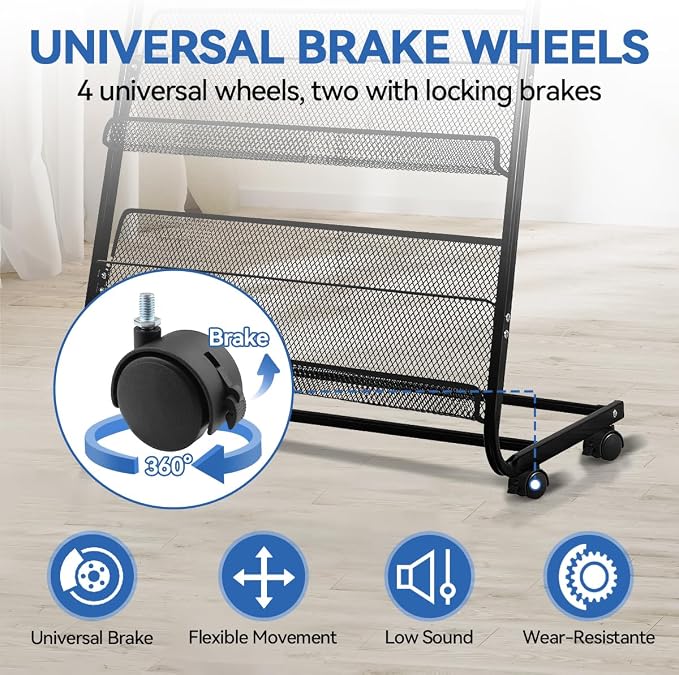 Floor-Standing Magazine Rack, 4-Layer Brochure Display Stand Tiered Design - Image 2