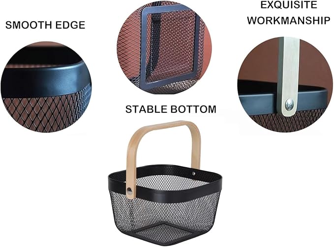 AJIODA Metal Mesh Wire Basket, Mini Steel Basket - Image 4
