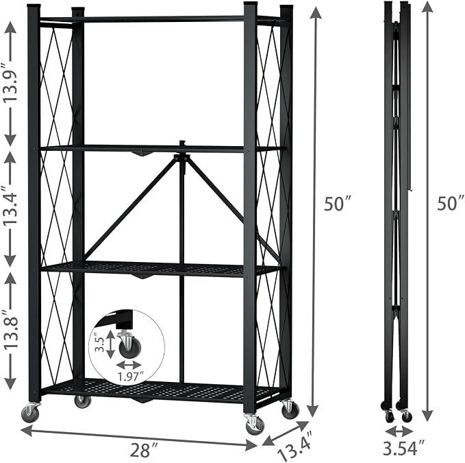 4 Tier Foldable Storage Shelf - Image 4