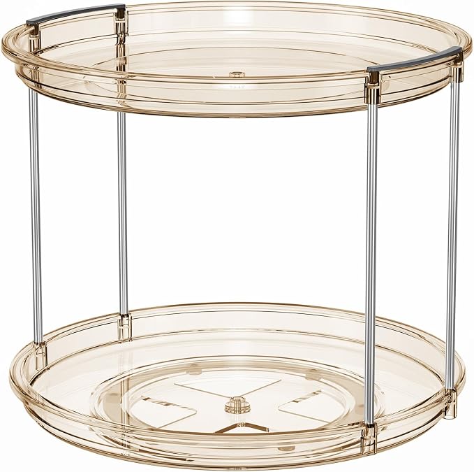 LAMU 2 Tier Lazy Susan Turntable Organizer 9.25'' Rotating Spice Rack - Image 7
