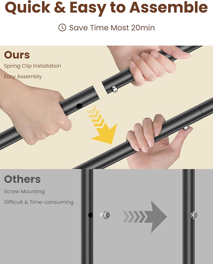 Double Rods Clothes Rack, Rolling Clothing Rack - Image 3
