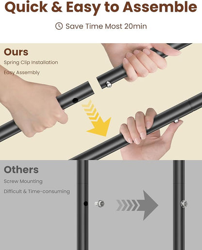 Double Rods Clothes Rack, Rolling Clothing Rack - Image 3