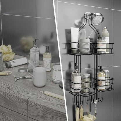 SRIWATANA Shower Caddy Hanging Over Head, Bathroom Shower Organizer Shower Rack - Image 7