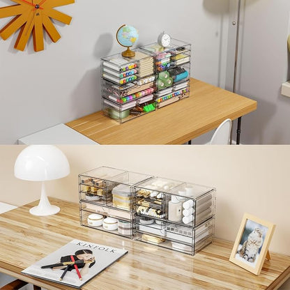 3Pack Clear Drawer Organizers Stackable, Acrylic Storage Drawers - Image 5