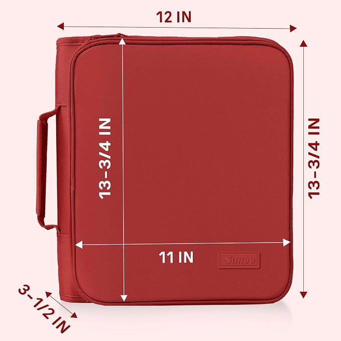 SUNEE Zippered Binder Bag with Handle, 2-Inch 3-Ring O-Ring, 500-Sheet Capacity - Image 6