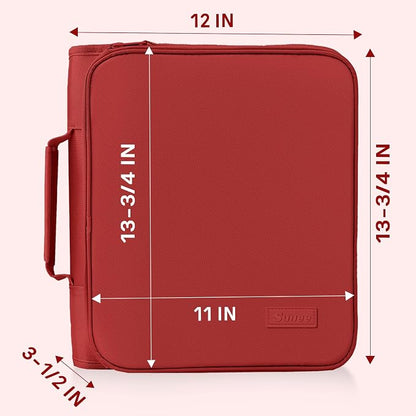 SUNEE Zippered Binder Bag with Handle, 2-Inch 3-Ring O-Ring, 500-Sheet Capacity - Image 6
