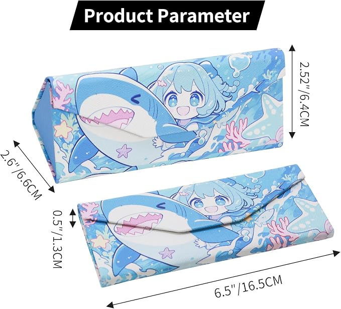Foldable Glasses Case, Magnetic PU Leahter Sunglasses Case, Cute Hard Shell - Image 6