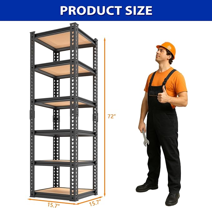 Karl home 6-Tier Metal Shelving Unit, Heavy Duty Shelf Organizer & Storage Rack - Image 3