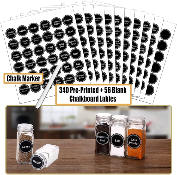 SWOMMOLY 30 Glass Spice Jars 4oz/Square Spice Bottles - Image 2