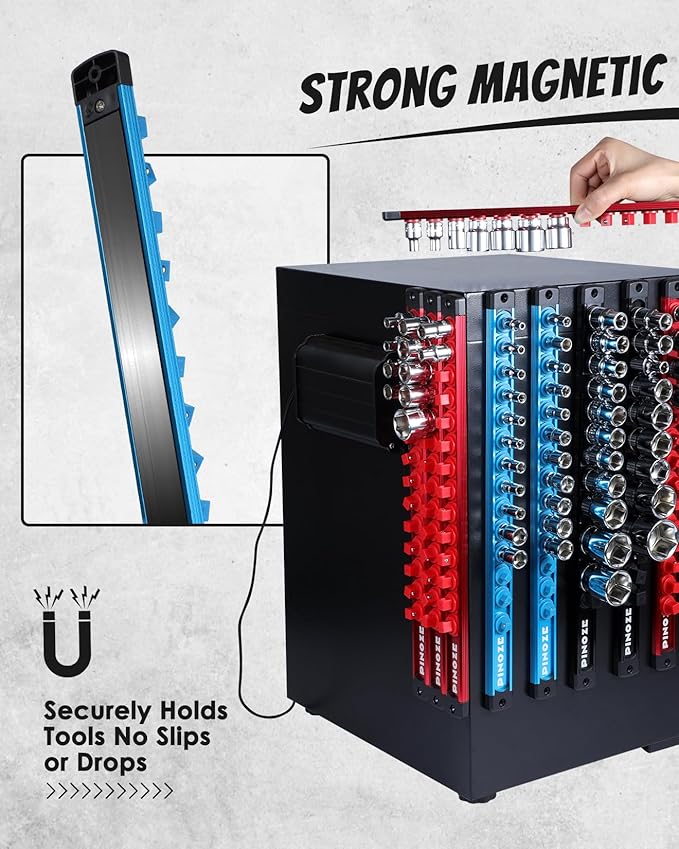 1/4" Magnetic Socket Holder Organizer - Image 3