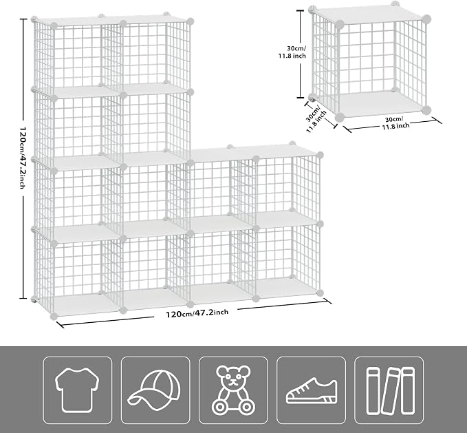 HUBSON Wire Cube Storage Organizer, Book/Toy/Craft/Potted Plants and petCloset - Image 3