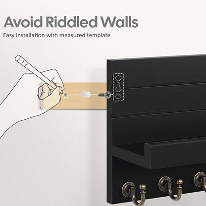 HONJIN Key Holder for Wall: Easy Installation Mail Organizer Wall Mount Hanging - Image 2