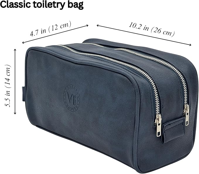 Dopp Gift Large Travel Toiletry Bag Premium Quality PU Leather Two compartments - Image 4