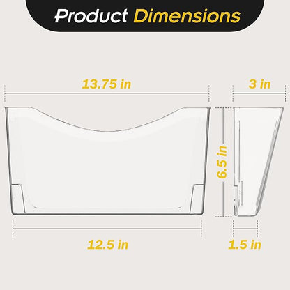 Kuntine.B 3 Pack Clear Single Pocket File Holder Hanging Wall Organizer - Image 2