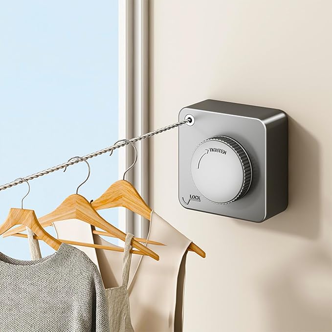 Retractable Clothesline Indoor, Non-Sagging Outdoor Clothes Drying Line by UpChoNice