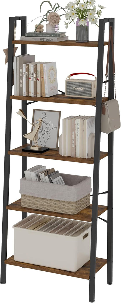 Hzuaneri Ladder Shelf, Freestanding Corner Storage Shelf | Bookcase - Image 8