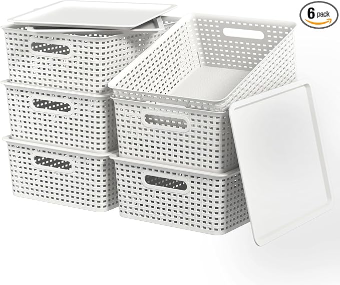 Wekioger Plastic Woven Baskets by Wekioger