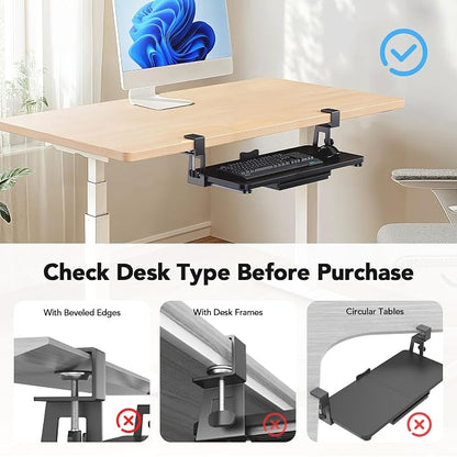 HUANUO Large Under Desk Keyboard Tray - Image 4