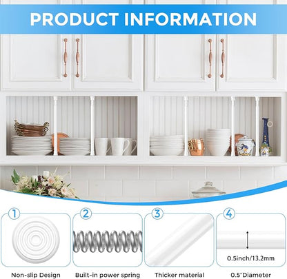 2 Pack Small Spring Tension Curtain Rod 8 to 12.5 Inch, Thin DIY Tension Rods - Image 3