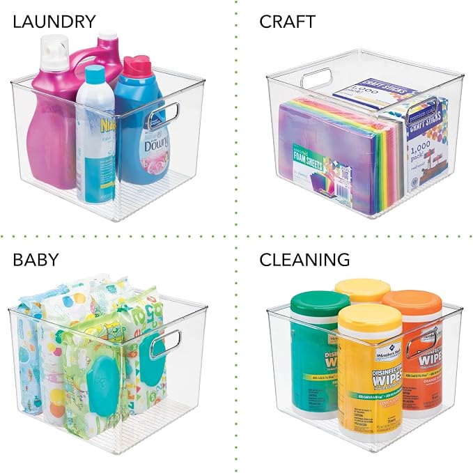 mDesign Plastic Modern Storage Organizer Bin Basket - Image 5