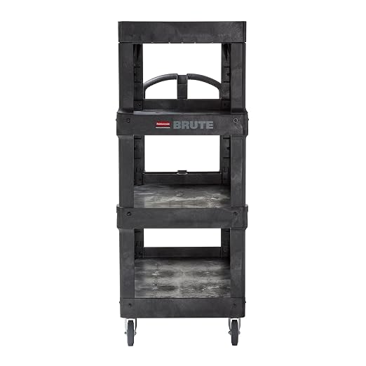 New Rubbermaid Commercial Products 4-Shelf Utility/Service Quad Cart, Heavy - Image 7