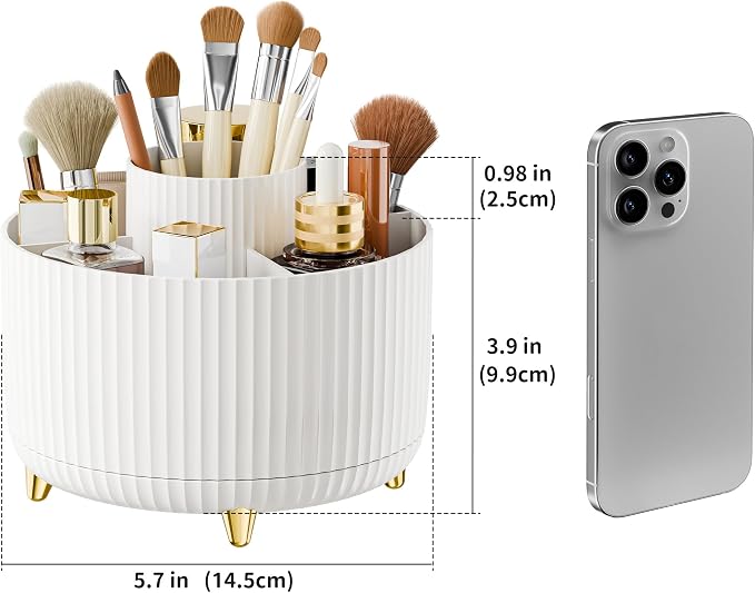 360° Rotate Makeup Brush Holder Organizer, Makeup Organizers Countertop - Image 6