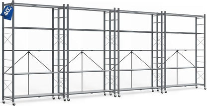 ALANNG 40" W Foldable 5-Tier Storage Shelves on Wheels Adjustable | Removable by ALANNG