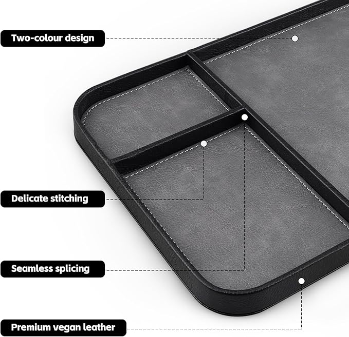 SENEN Leather Tray, Stylish and Organized Multifunctional Tray, - Image 4