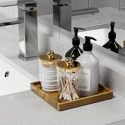 WEENSON Square Acacia Wood Bathroom Vanity Tray - Image 2