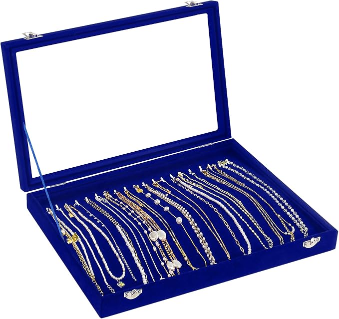 Jenseits Jewelry Display Box For Necklace Organizer, Velvet Necklace Storage by Jenseits