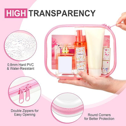 Sanwuta 6 Pcs Clear Hard Zipper Case Hard Plastic Zipper Pouches Transparent - Image 4