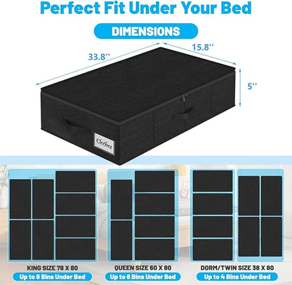 Under Bed Storage Container Bins 4 Pack, 5 Inch Thin Low Profile Underbed - Image 2