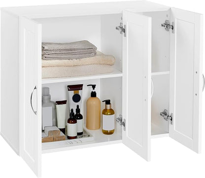 Yaheetech 3-Door Wall Mounted Bathroom Storage Cabinet, Laundry Room, a Roomy - Image 4