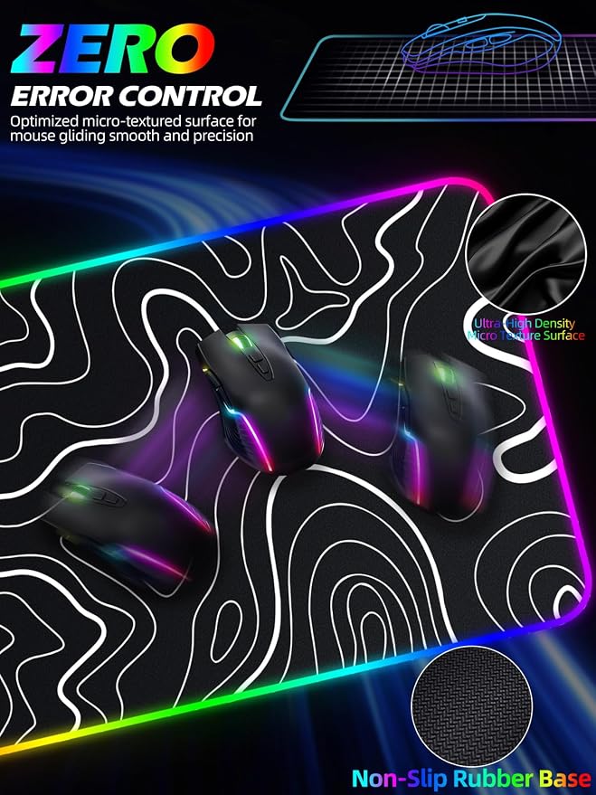 XXL Mouse Pad with Phone Holder, RGB Desk Mat with 15W Fast Charging, LED Large - Image 5