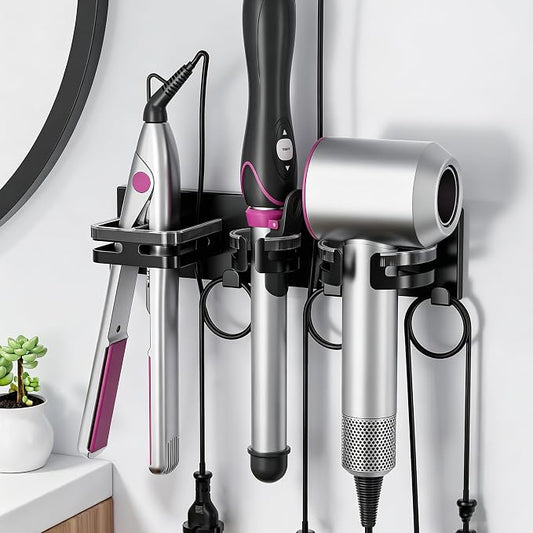 Hair Dryer Holder Wall Mounted, 3 in 1 Metal Hair Tool Organizer by MAYZOLOP