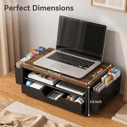 ECOLOVI Desk Organizer and Accessories, 2-Tier Computer Monitor Stand Rise - Image 2