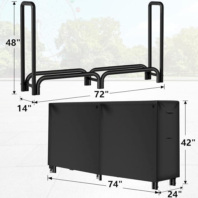 Amagabeli 6ft Firewood Rack Outdoor - Image 8