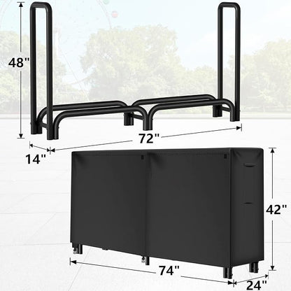Amagabeli 6ft Firewood Rack Outdoor - Image 8
