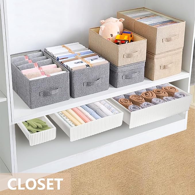 YOUEON 3 Pack Under Desk Drawer Slide Out, Self-Adhesive Under Table Drawer - Image 8