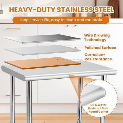 GarveeTech Stainless Steel Work Table, - Image 3