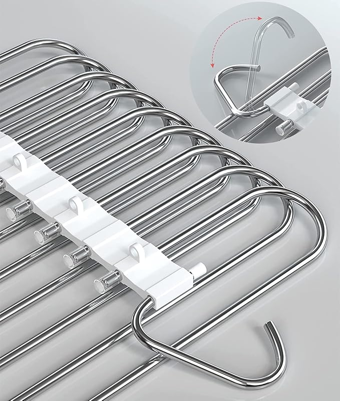 Upgrade Pant Hangers Space Saving, Non Slip Stainless Steel Multifunctional - Image 4
