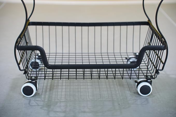4 Tier Rolling Cart, Fruit Basket Metal - Image 6