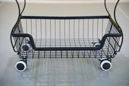 4 Tier Rolling Cart, Fruit Basket Metal - Image 6