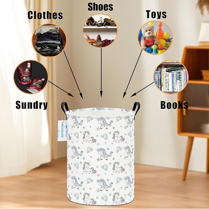 LANGYASHAN Laundry Basket Canvas Fabric Collapsible Organizer Basket - Image 4