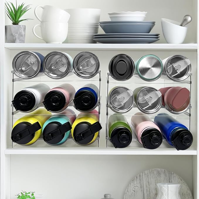 4 Pack Water Bottle Organizer, Stackable Kitchen Pantry Organization and - Image 9
