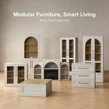 mopio Blake Storage Cabinet, Small Modular Accent Display Sideboard Buffet - Image 8